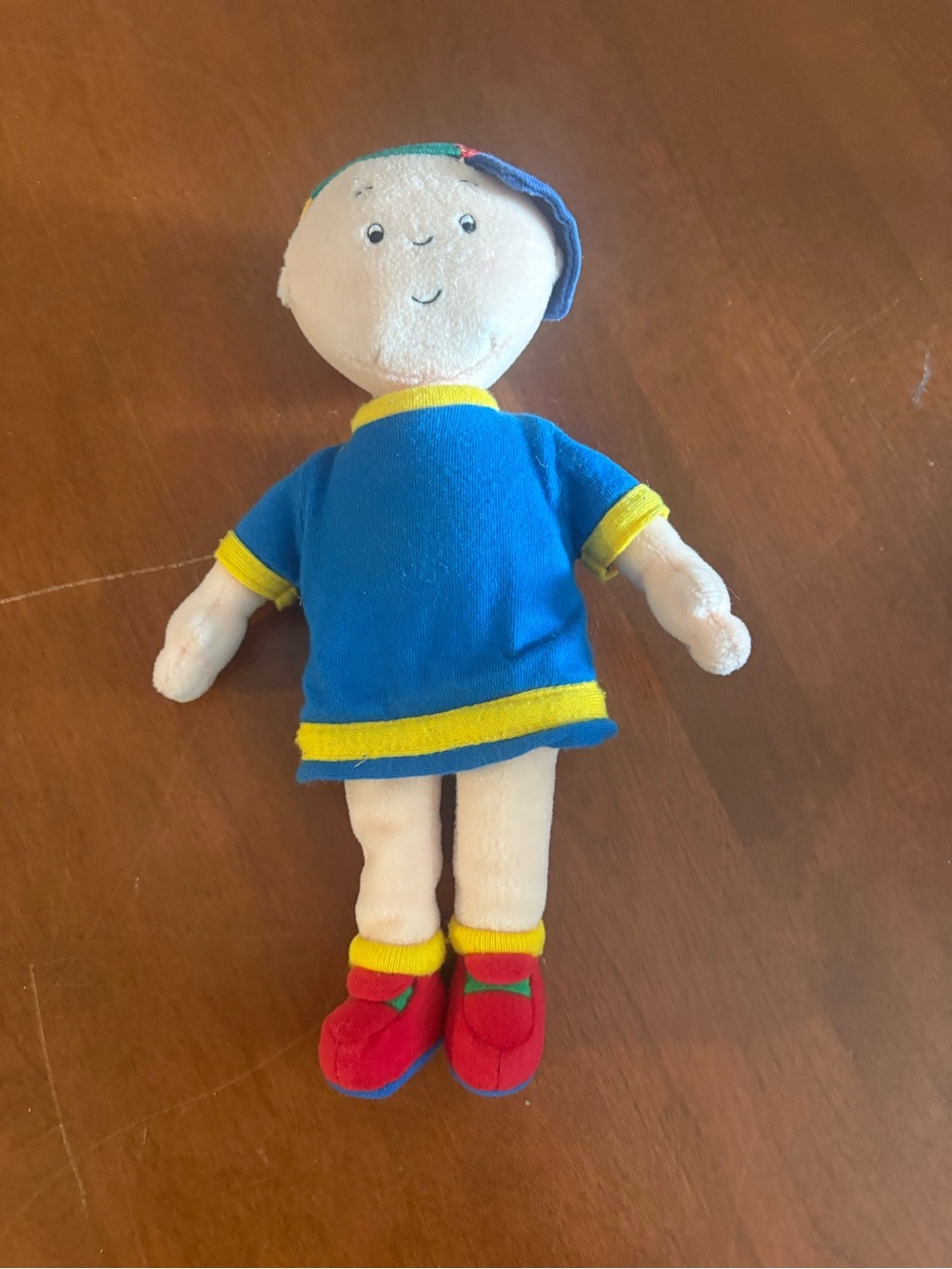 Blue and Yellow Plush Kids Doll with Red Shoes